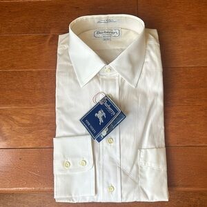 NWT Vintage White Burberry Button Down Men's Dress Shirt
